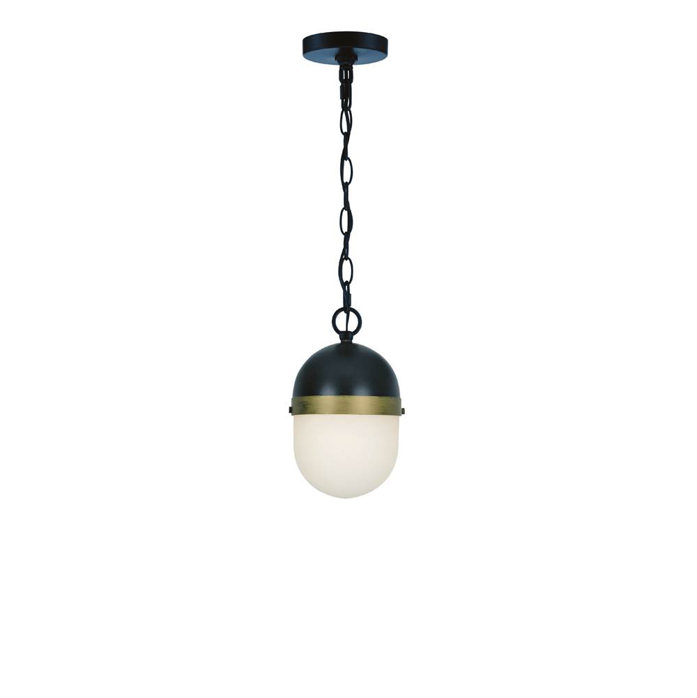 Crystorama Brian Patrick Flynn for Crystorama Capsule 3 Light Matte Black  plus  Textured Gold Outdoor Pendant