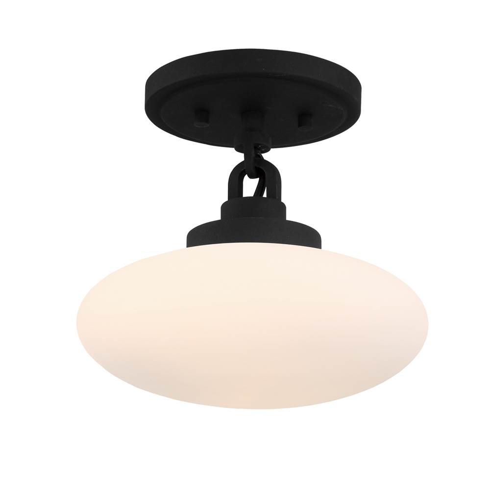 Crystorama Parker 1 Light Black Forged Ceiling Mount
