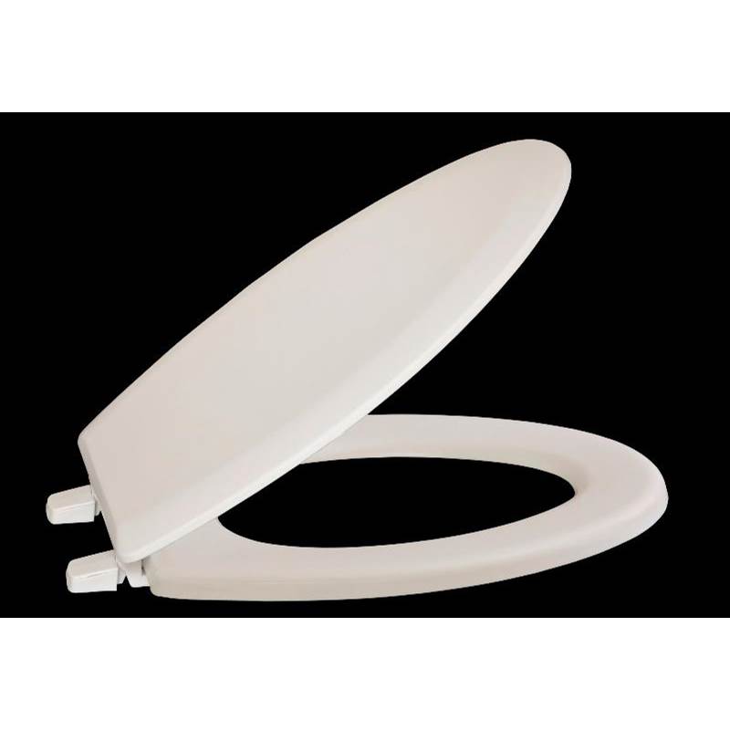 Centoco Luxury Plastic Toilet Seat, Closed Front With Cover, White, Regular Bowl with FAST-N-LOCK Technology