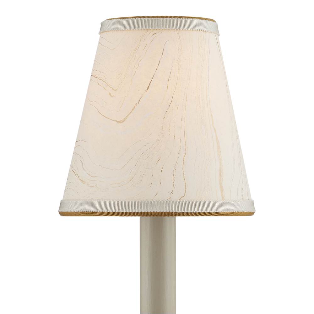 Currey And Company Marble Paper Tapered Chandelier Shade - Cream/Gold
