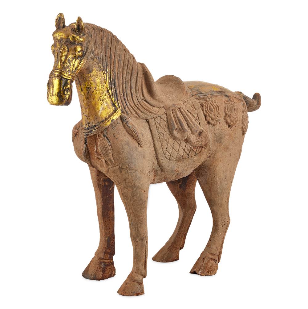 Currey And Company Tang Dynasty Iron Horse, Left