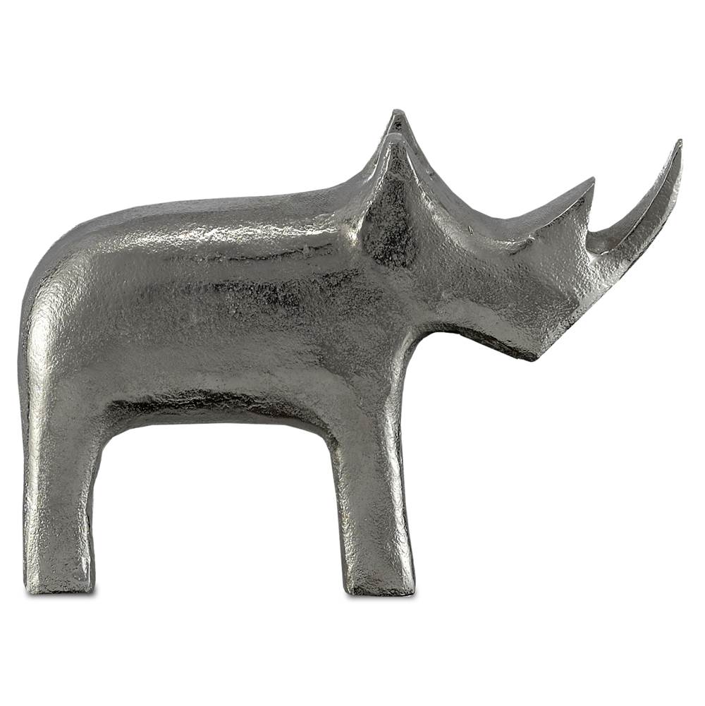 Currey And Company Kano Silver Large Rhino