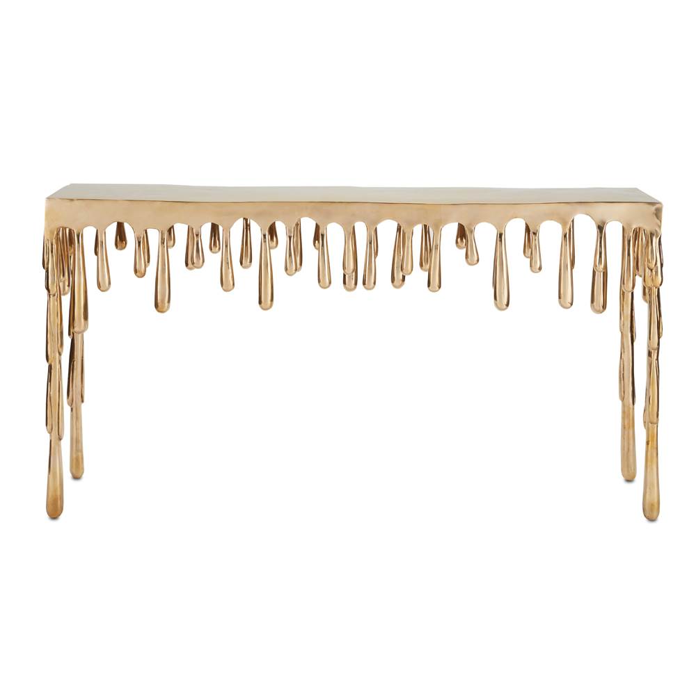 Currey And Company Liquid Gold Console Table