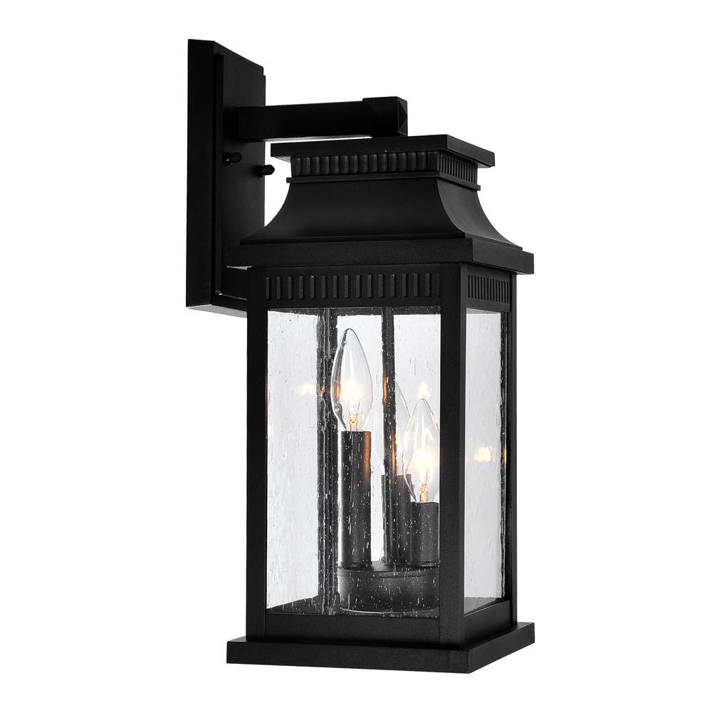 CWI Lighting Milford 3 Light Outdoor Black Wall Lantern