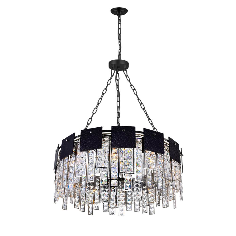 CWI Lighting Glacier 10 Light Down Chandelier With Polished Nickel Finish