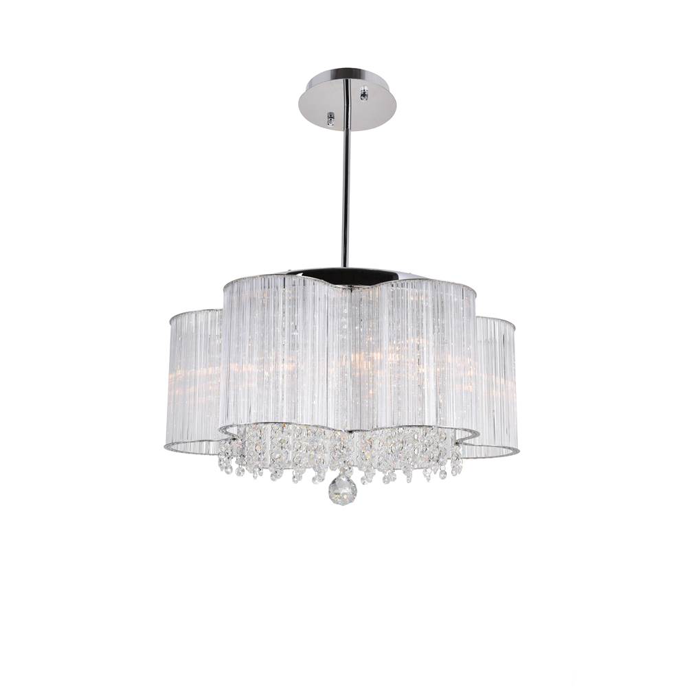 CWI Lighting Spring Morning 7 Light Down Chandelier With Chrome Finish