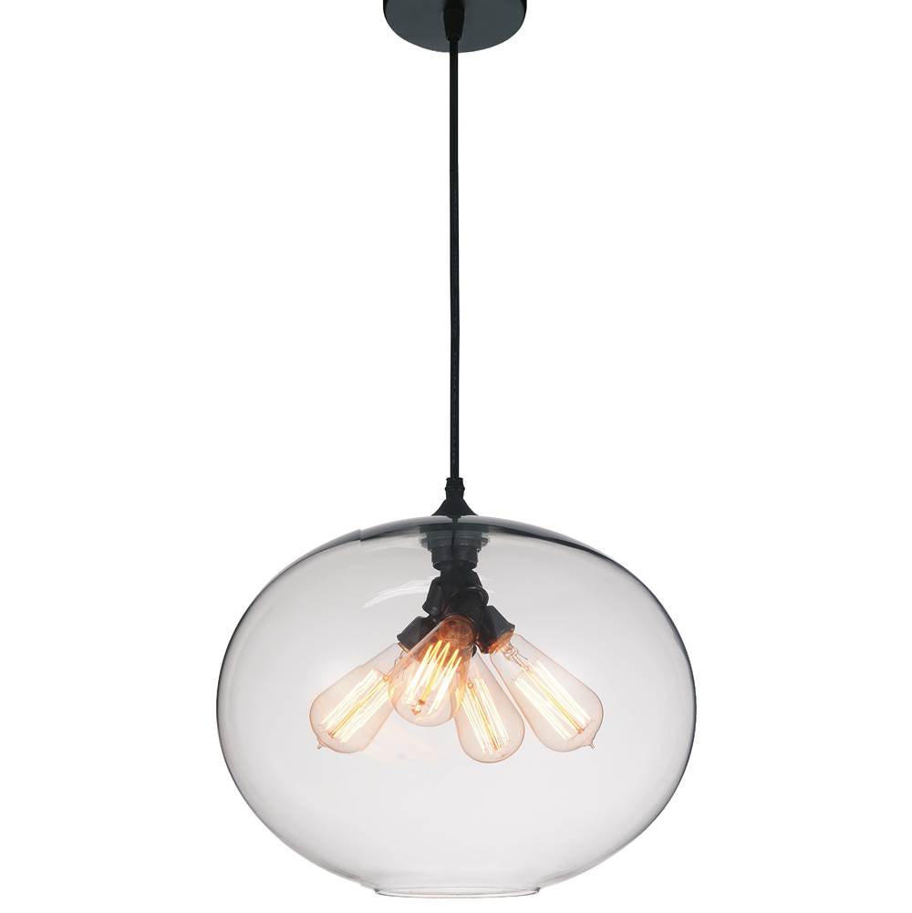 CWI Lighting Glass 4 Light Down Pendant With Finish