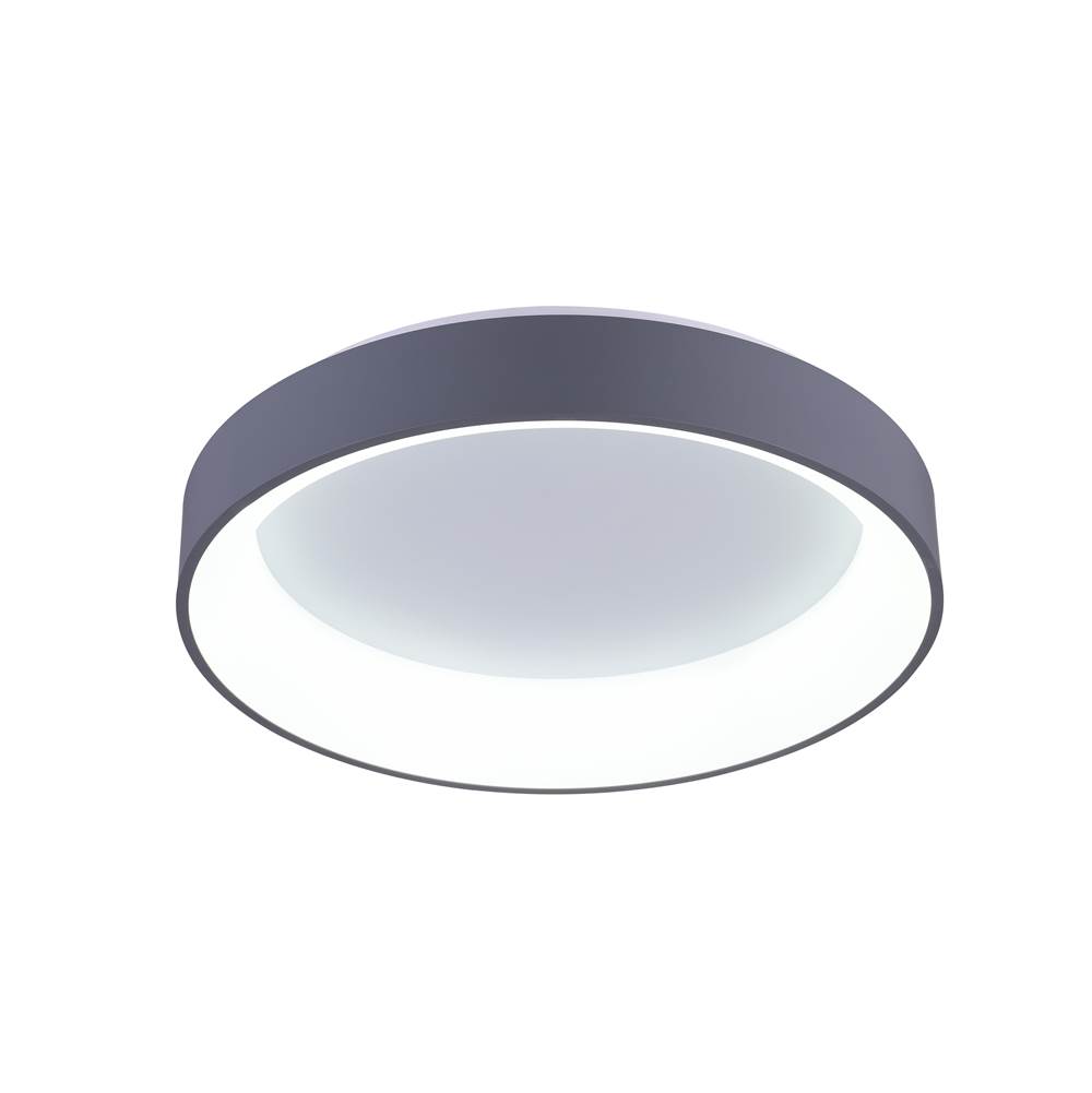 CWI Lighting Arenal LED Drum Shade Flush Mount With Gray and White Finish