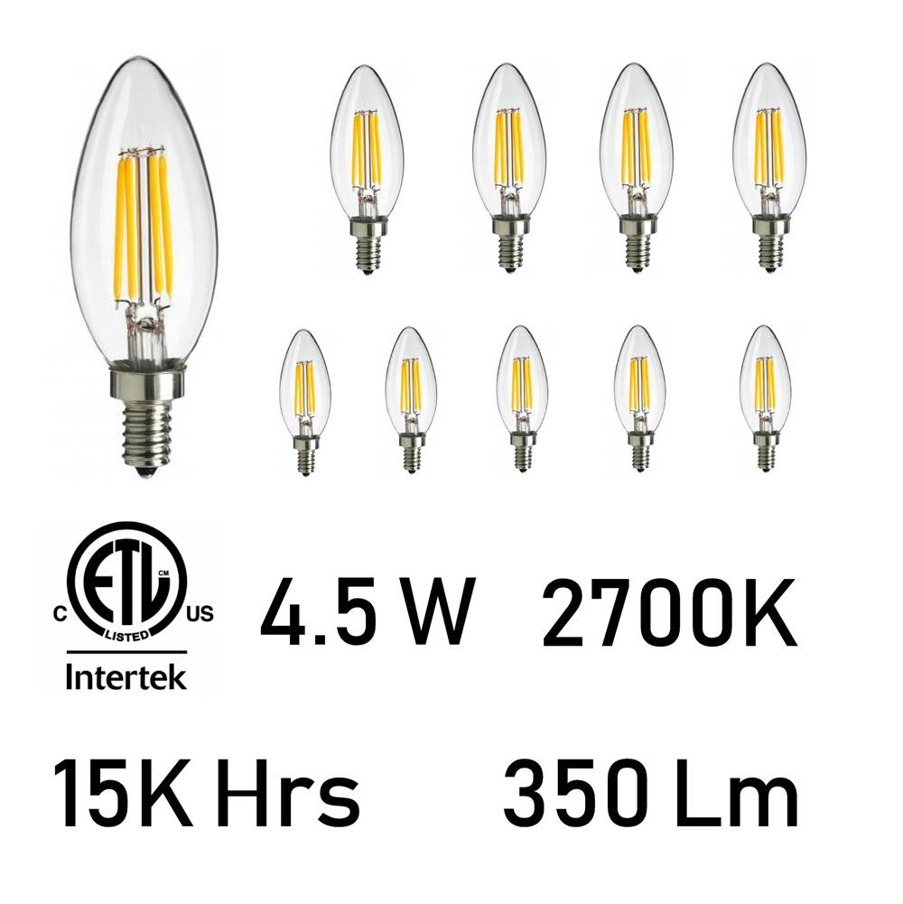 CWI Lighting Bulbs 4.5 Watt E12 LED Bulb 2700K (Set of 10)