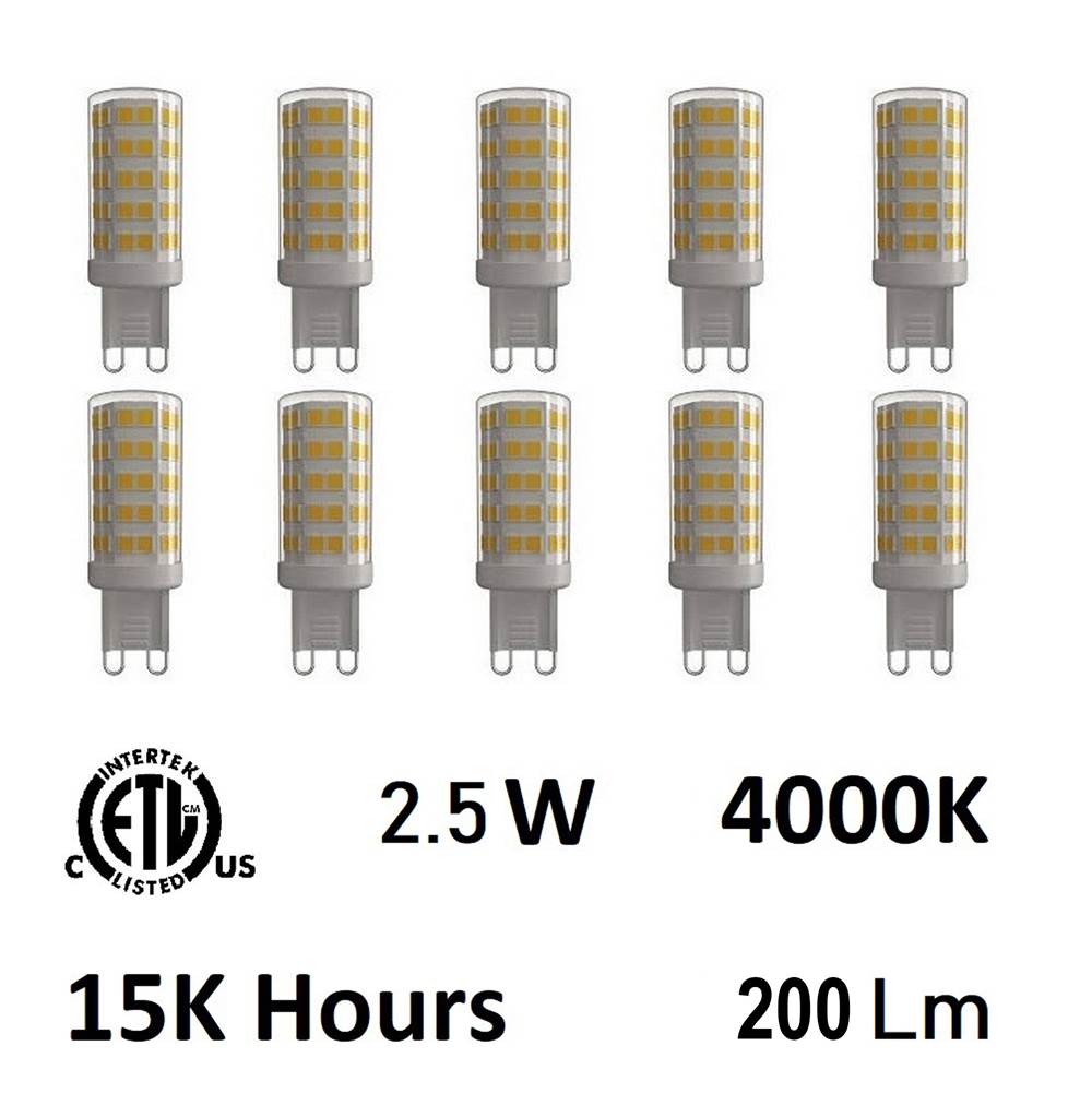 CWI Lighting Bulbs 2.5 Watt G9 LED Bulb 4000K (Set of 10)