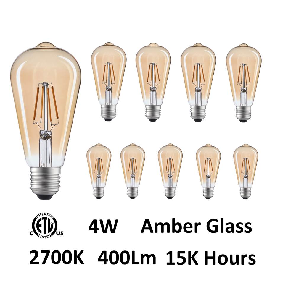 CWI Lighting Bulbs ST19 Warm White 2700K LED 4W Light Bulb (Set of 10)