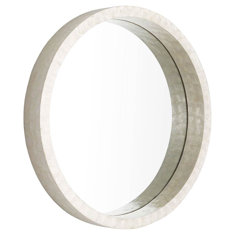Cyan Designs Triton Round Mirror-Wh-Lg
