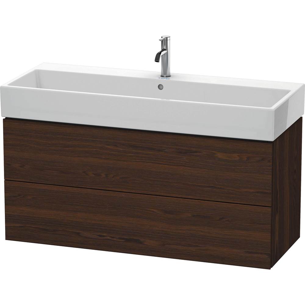 Duravit L-Cube Two Drawer Wall-Mount Vanity Unit Walnut Brushed