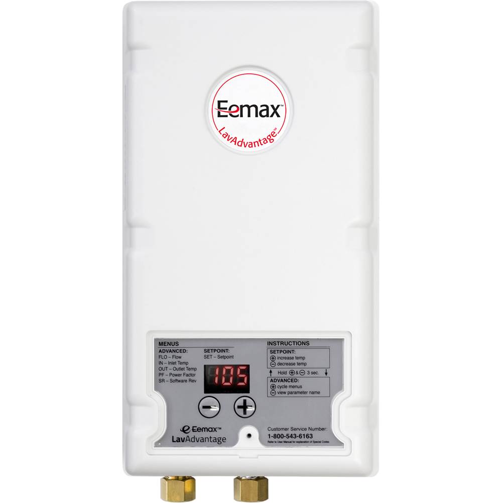 Eemax LavAdvantage 9kW 277V thermostatic tankless water heater for sanitation