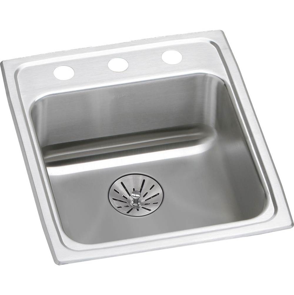 Elkay Lustertone Classic Stainless Steel 15'' x 22'' x 6-1/2'', 1-Hole Single Bowl Drop-in ADA Sink with Perfect Drain