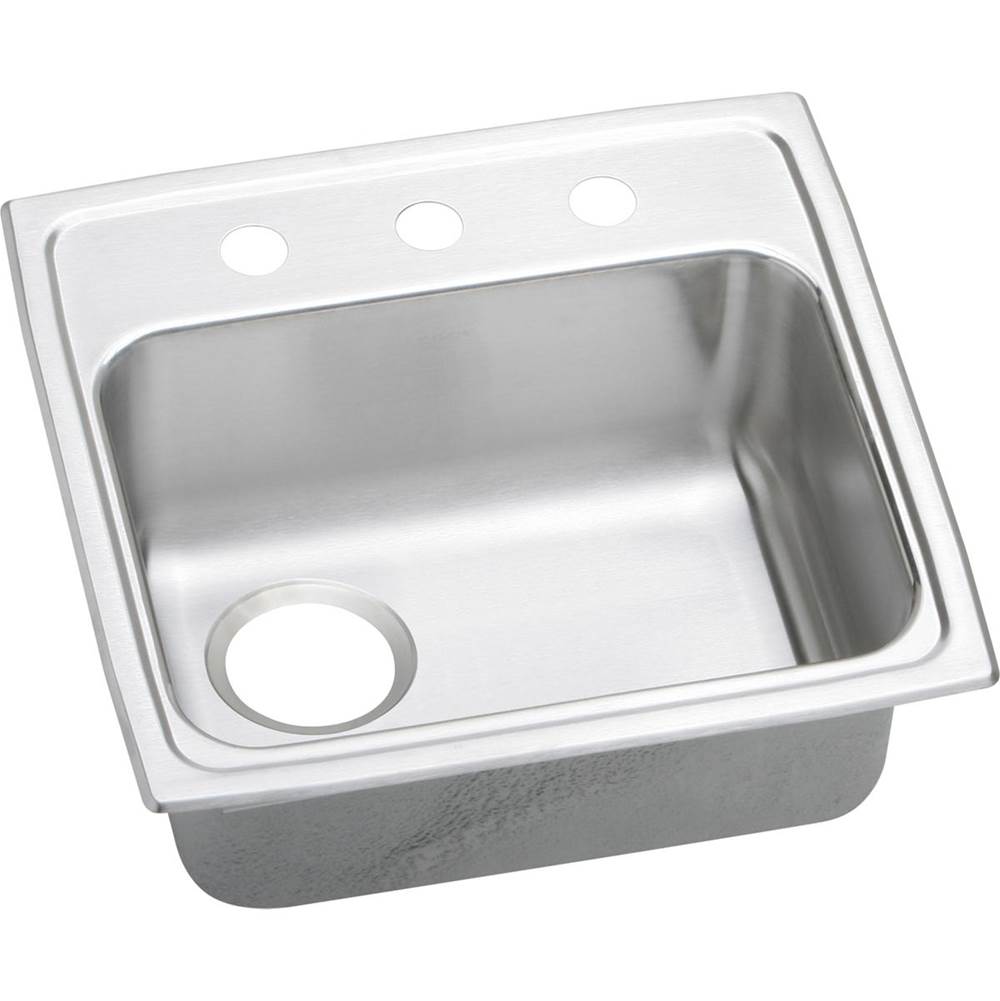 Elkay Lustertone Classic Stainless Steel 19'' x 18'' x 5-1/2'', 2-Hole Single Bowl Drop-in ADA Sink with Quick-clip and Left Drain