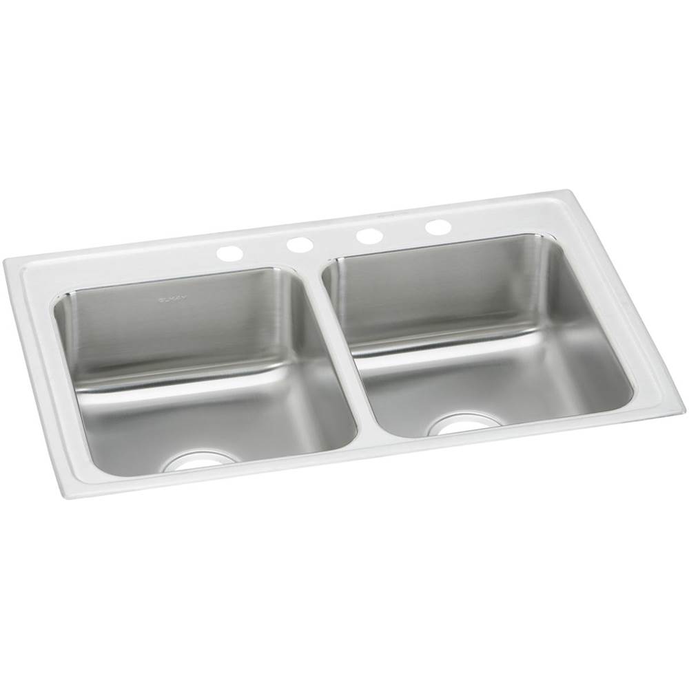 Elkay Celebrity Stainless Steel 33'' x 22'' x 7-1/2'', 3-Hole Equal Double Bowl Drop-in Sink