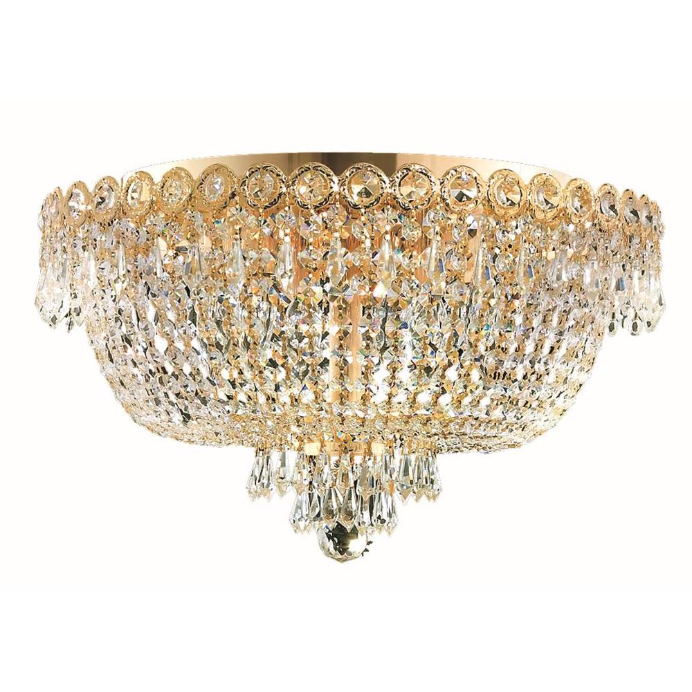 Elegant Lighting Century 6 Light Gold Flush Mount Clear Royal Cut Crystal
