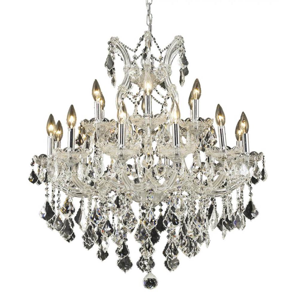 Elegant Lighting Maria Theresa 19 Light Chrome Chandelier Clear Royal Cut Crystal