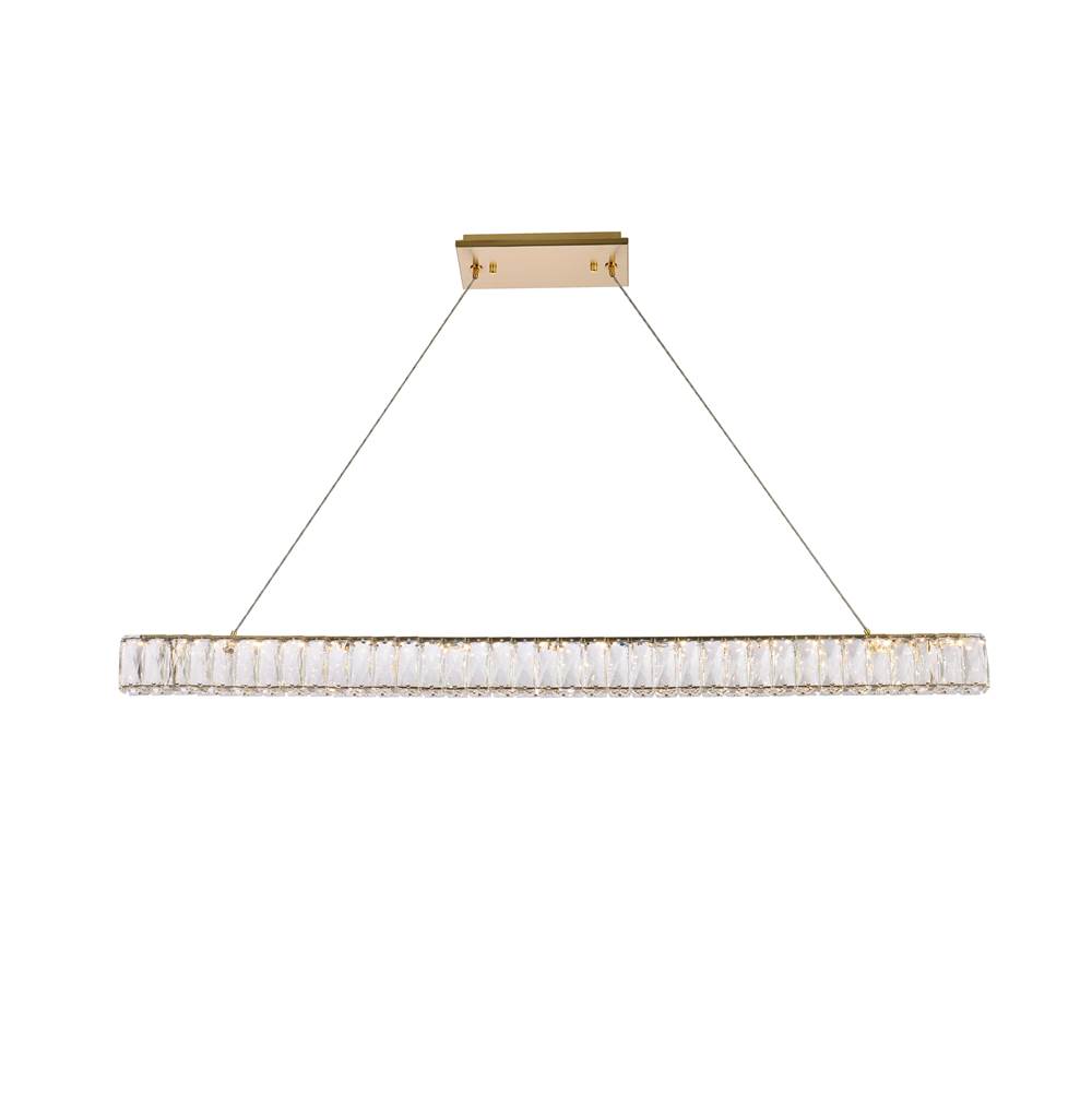Elegant Lighting Monroe 47 Inch Led Linear Pendant In Gold