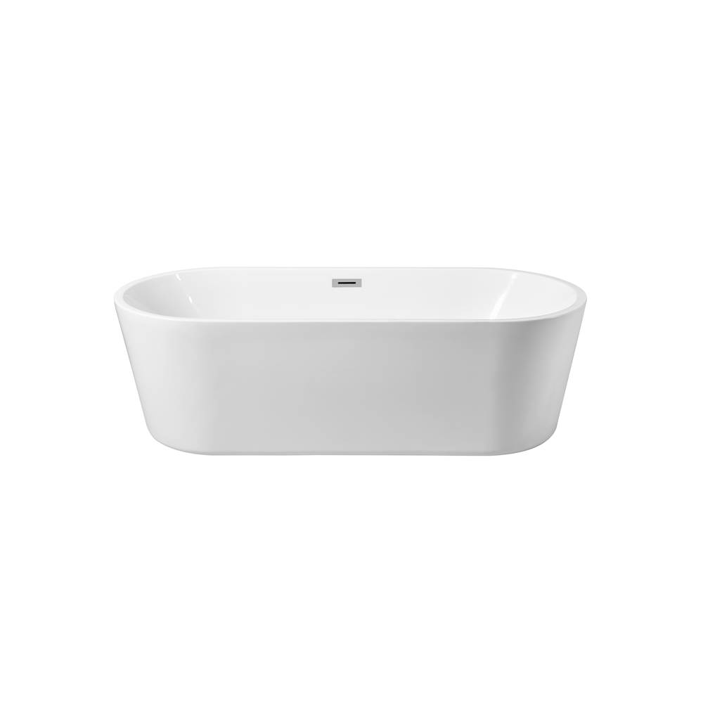 Elegant Lighting Odette 65 Inch Soaking Roll Top Bathtub In Glossy White