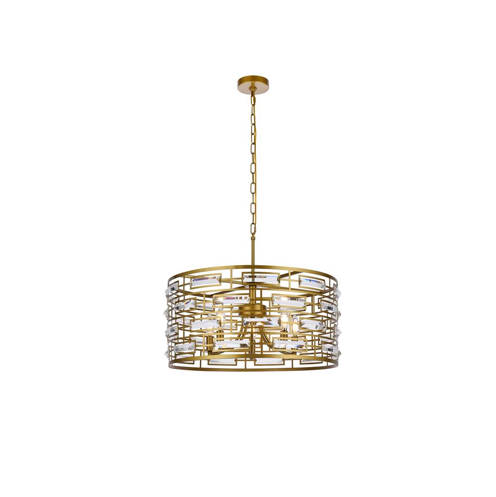 Elegant Lighting Kennedy 24 Inch Pendant In Brass