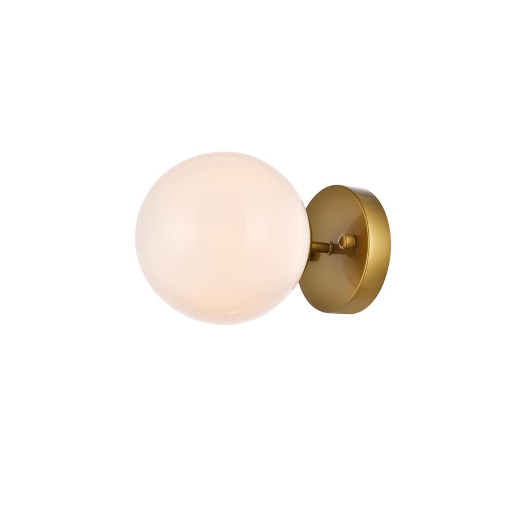 Elegant Lighting Mimi Six Inch Dual Flush Mount And Bath Sconce In Brass With Frosted Glass
