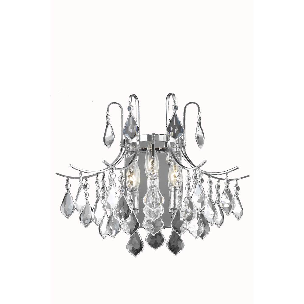 Elegant Lighting Amelia Collection Wall Sconce D16in H14in Lt:3 Chrome finish