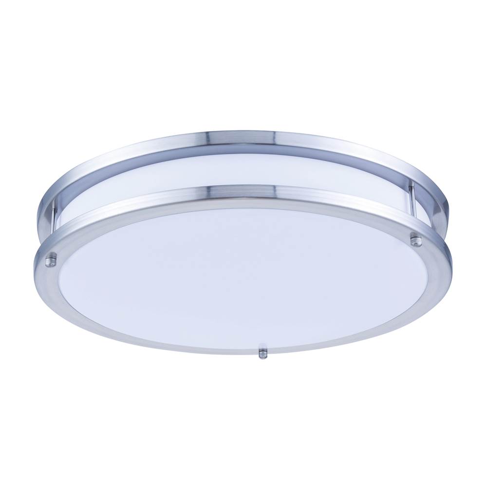 Elegant Lighting LED Surface Mount L:16 W:16 H:3 25W 1750LM 3000K frosted white and Nickel Finish Acrylic Lens