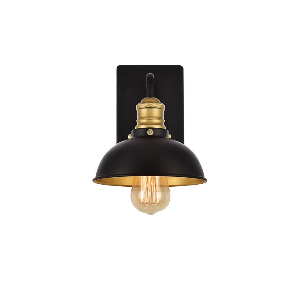 Elegant Lighting Anders Collection Wall Sconce D7.1 H8.3 Lt:1 Black And Brass Finish