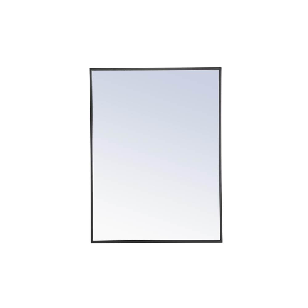 Elegant Lighting Metal Frame Rectangle Mirror 24 Inch Black Finish
