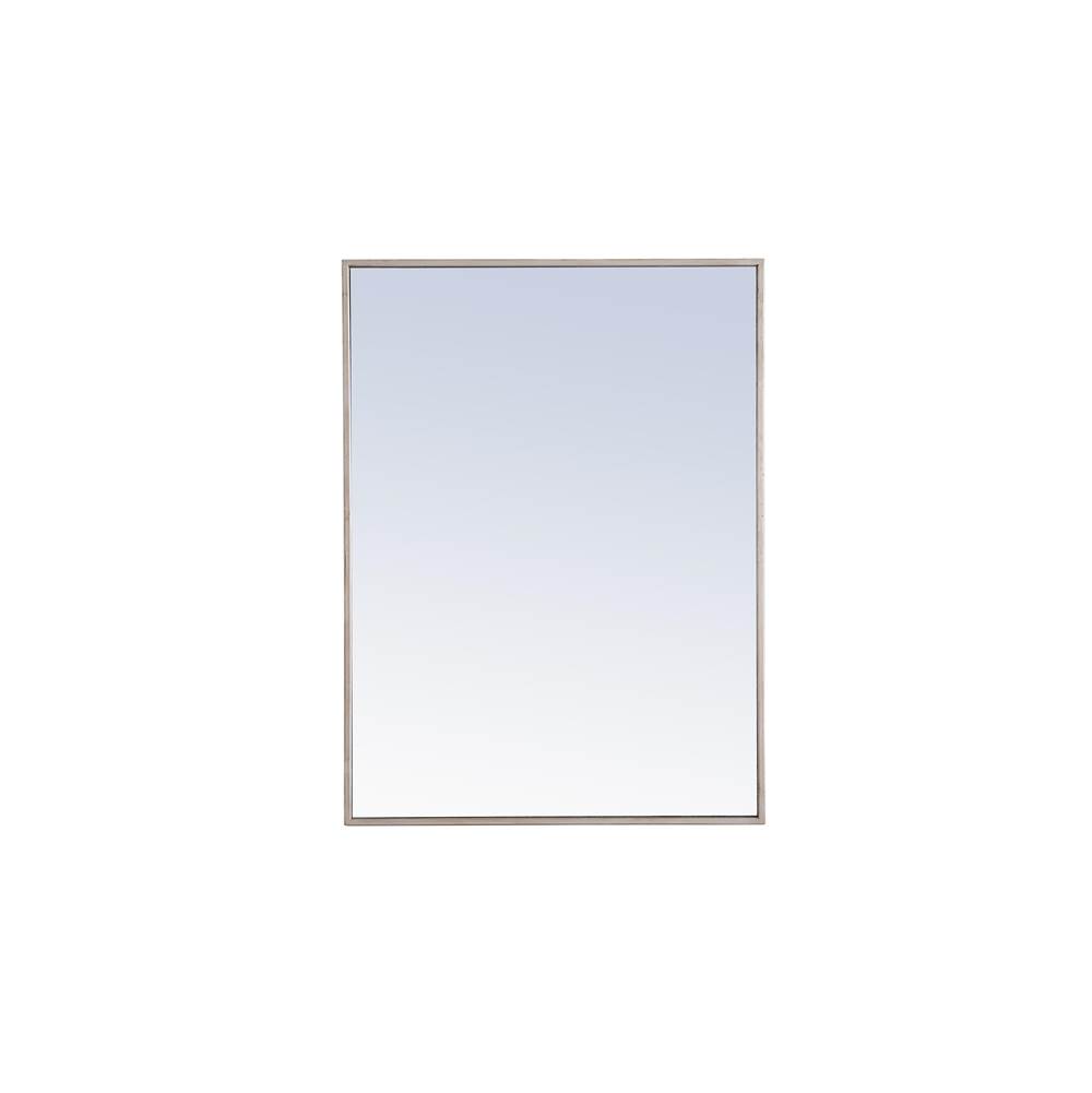 Elegant Lighting Metal Frame Rectangle Mirror 24 Inch Silver