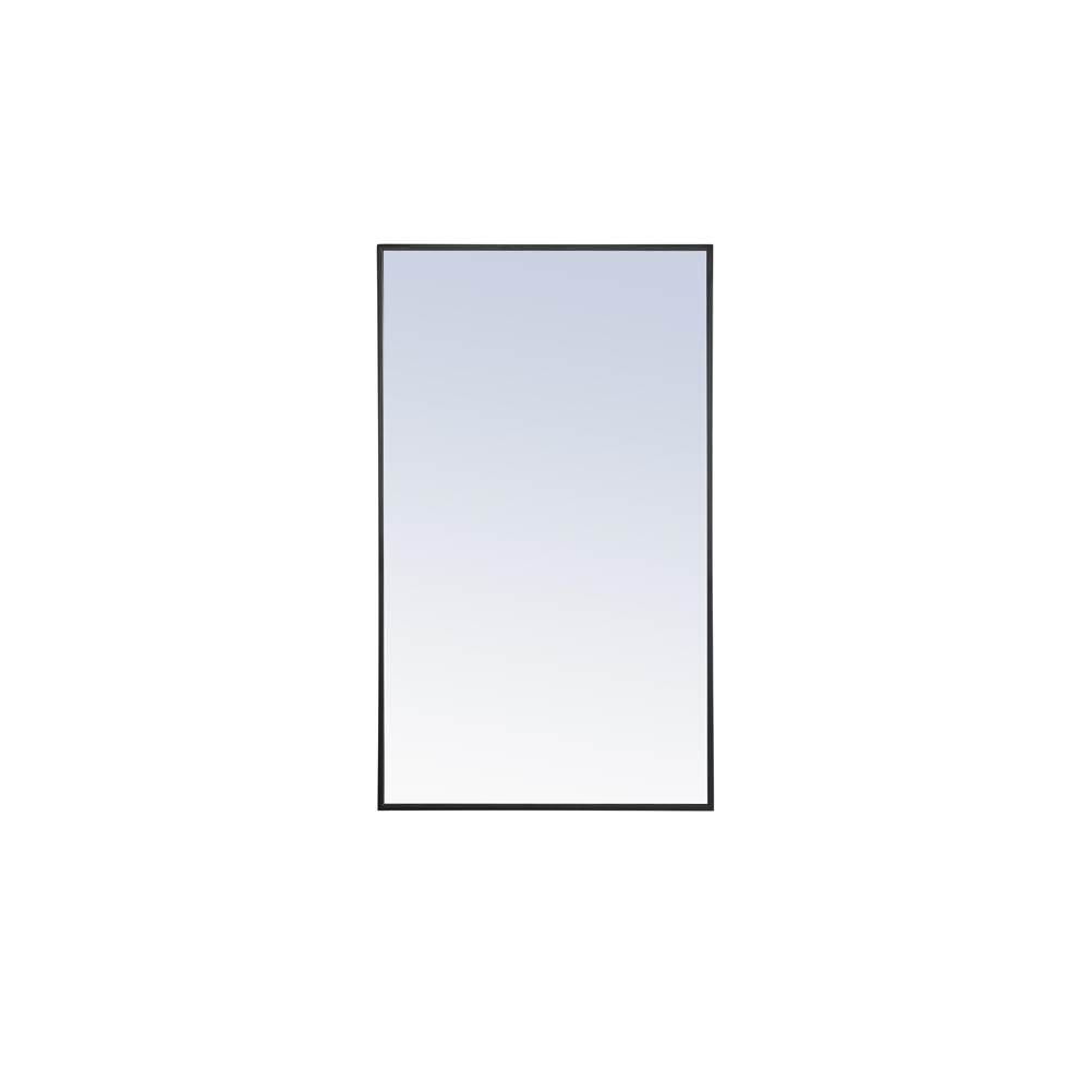 Elegant Lighting Metal Frame Rectangle Mirror 24 Inch Black