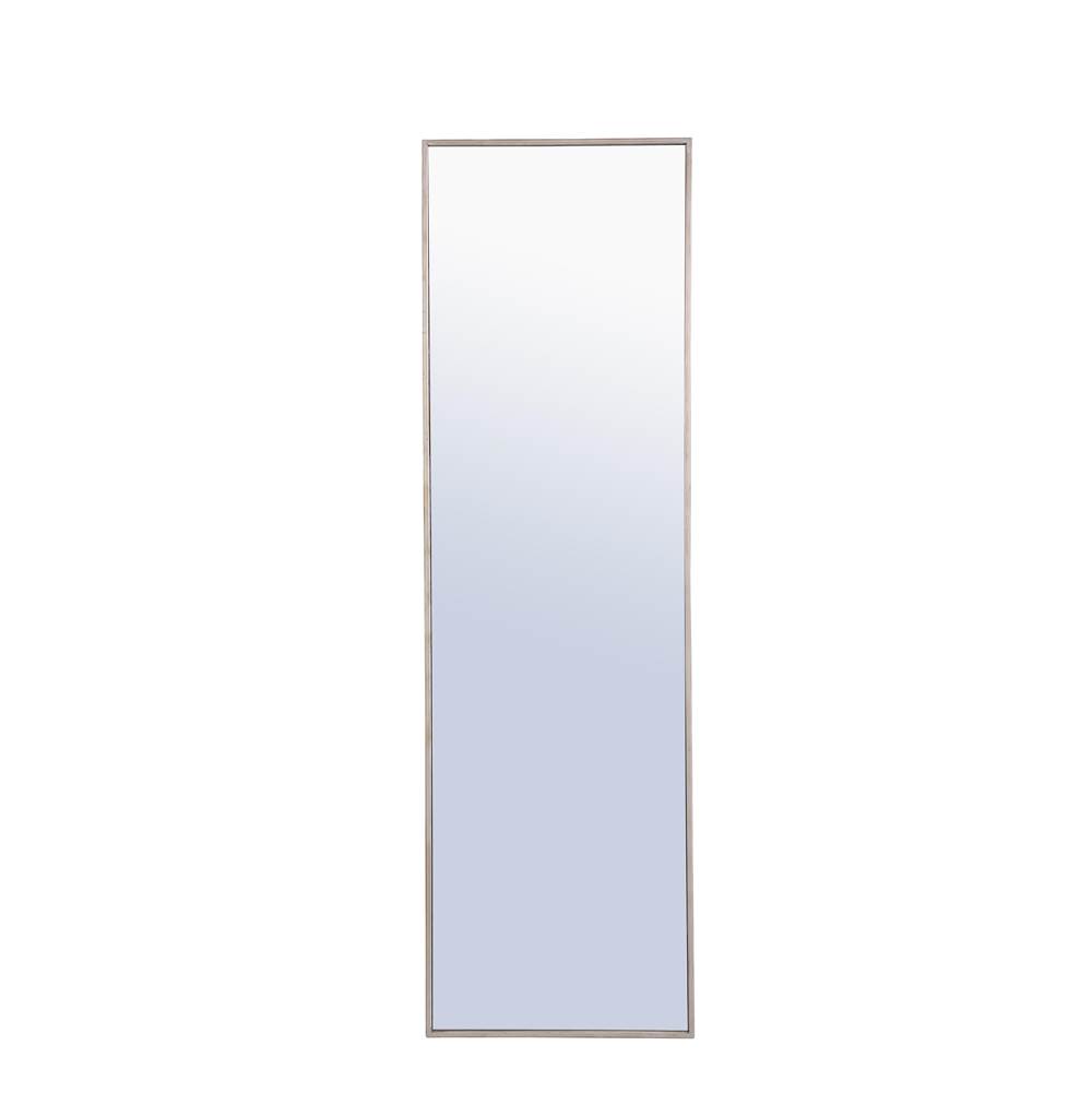 Elegant Lighting Metal Frame Rectangle Mirror 18 Inch Silver