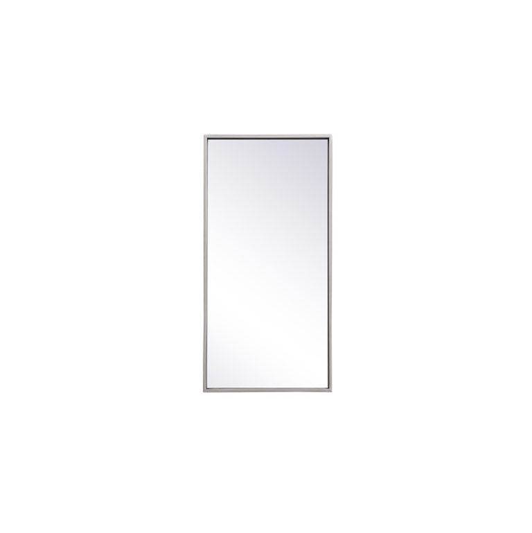 Elegant Lighting Metal Frame Rectangle Mirror 14X28 Inch In Silver