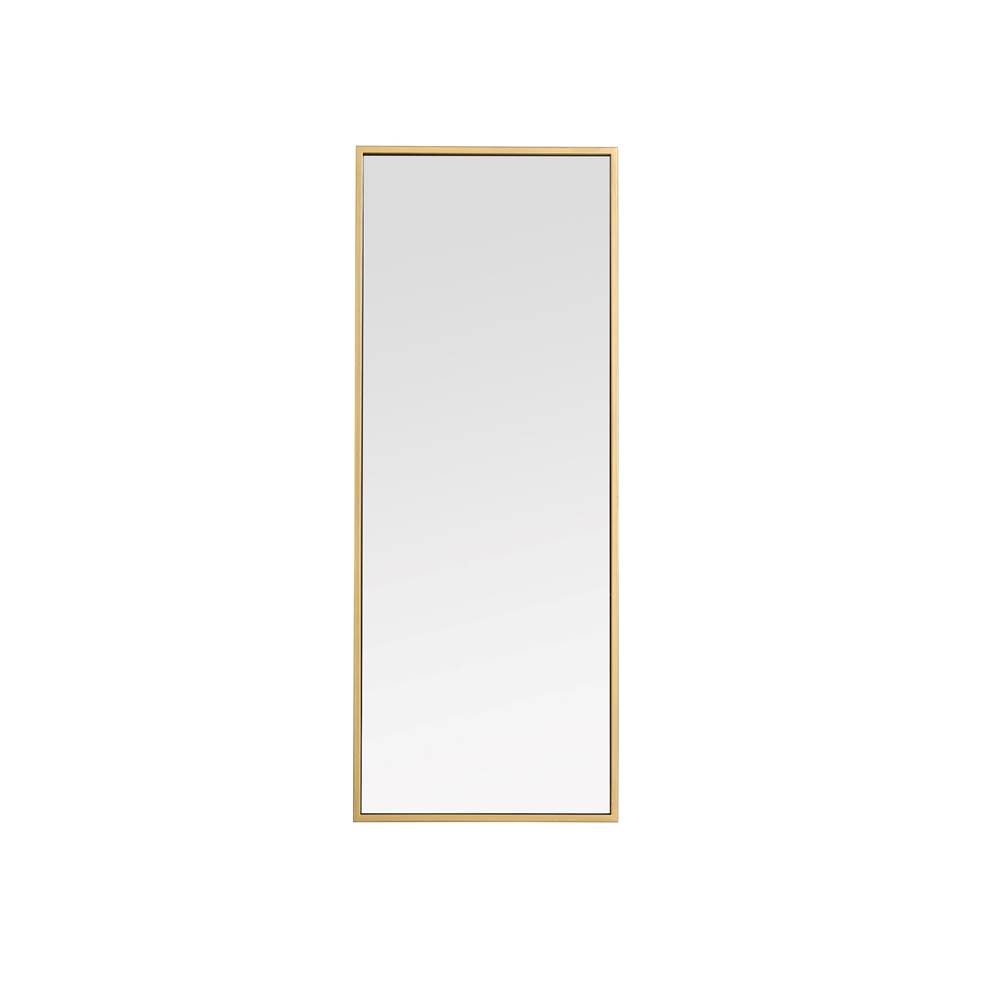 Elegant Lighting Metal frame rectangle mirror 14 inch in Brass