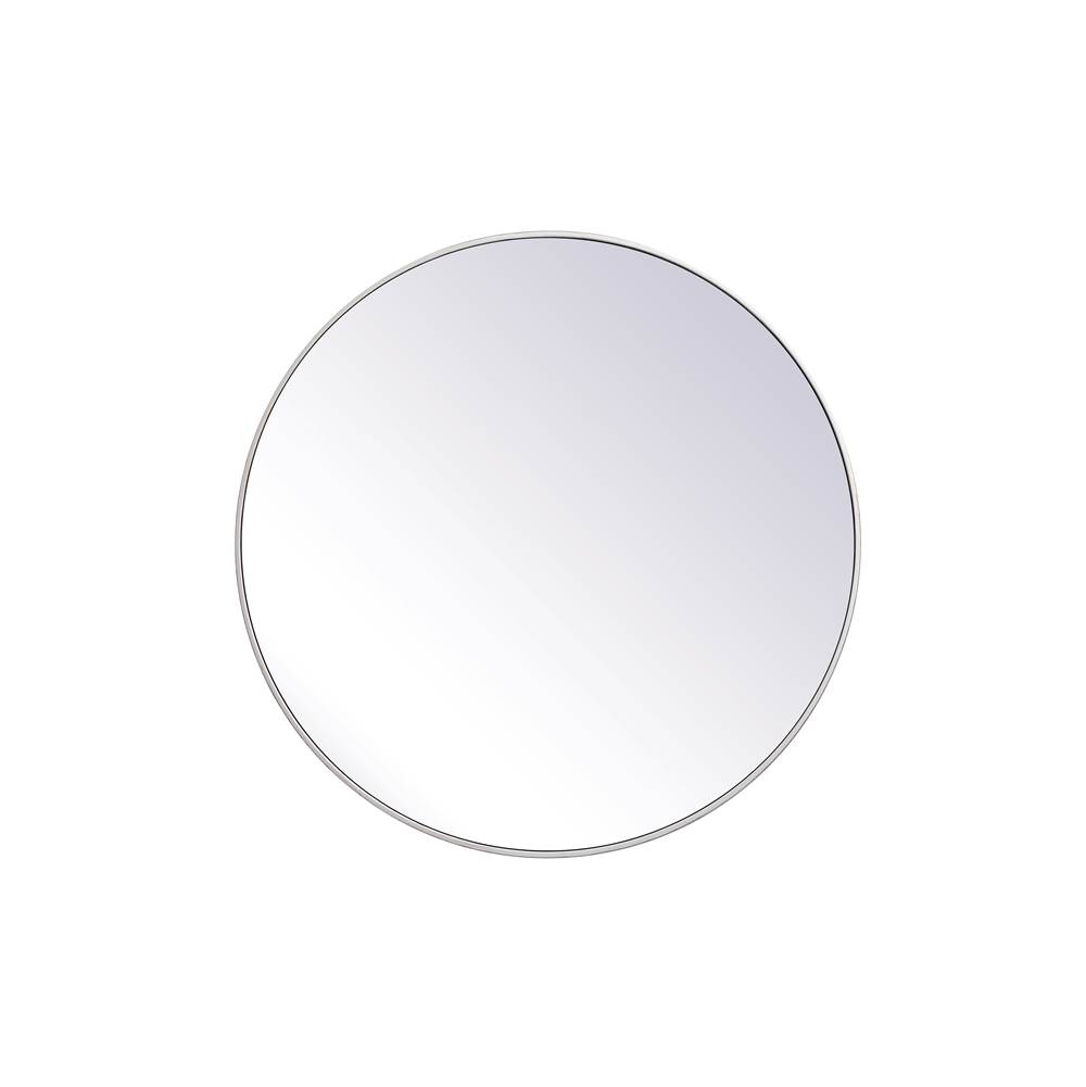 Elegant Lighting Metal Frame Round Mirror 39 Inch In Silver