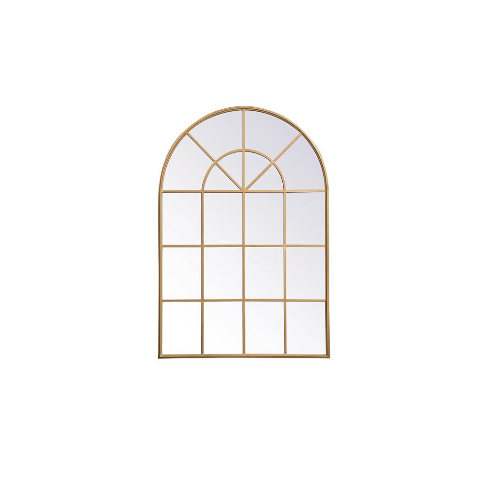 Elegant Lighting Metal Windowpane Mirror 36 Inch In In X 53 Inch In In Brass