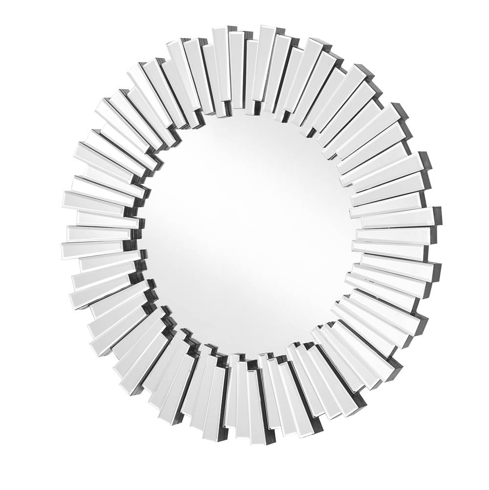 Elegant Lighting Sparkle 31.5 In. Contemporary Round Mirror In Clear