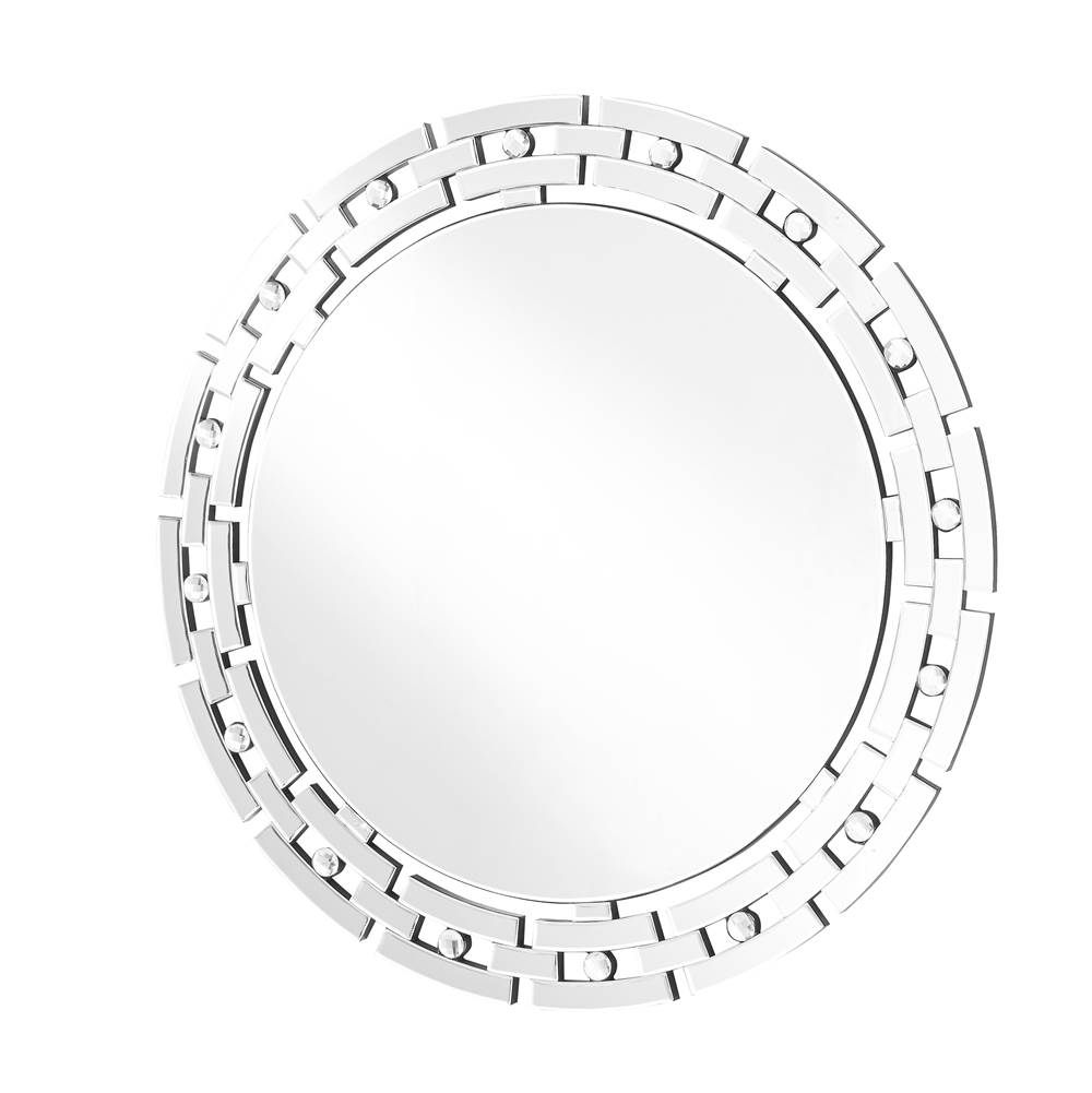 Elegant Lighting Sparkle 36 In. Contemporary Round Mirror In Clear