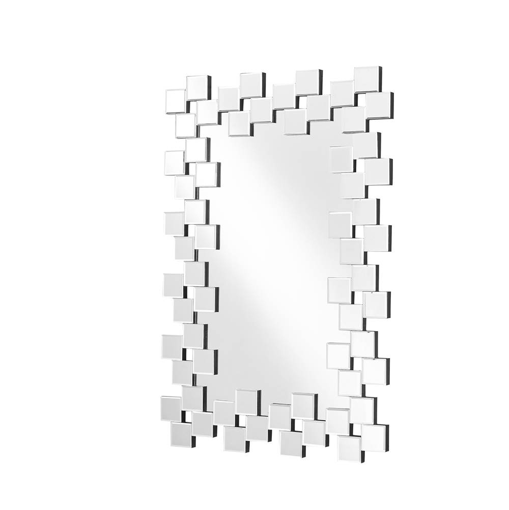 Elegant Lighting Sparkle 31.5 In. Contemporary Rectangle Mirror In Clear