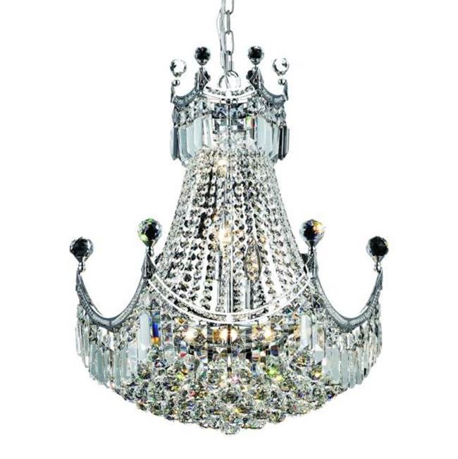 Elegant Lighting Corona 9 Light Chrome Chandelier Clear Royal Cut Crystal