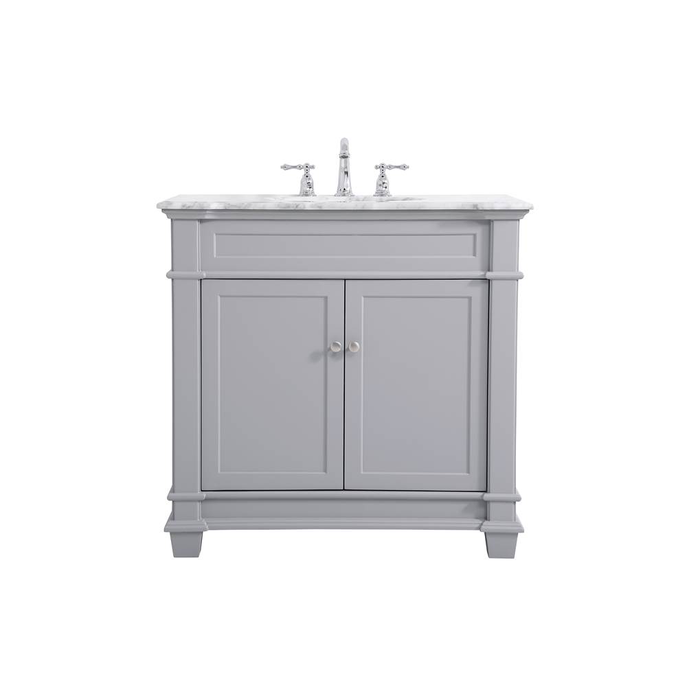 Elegant Lighting Wesley 36 Inch Single Bathroom Vanity Set In Grey