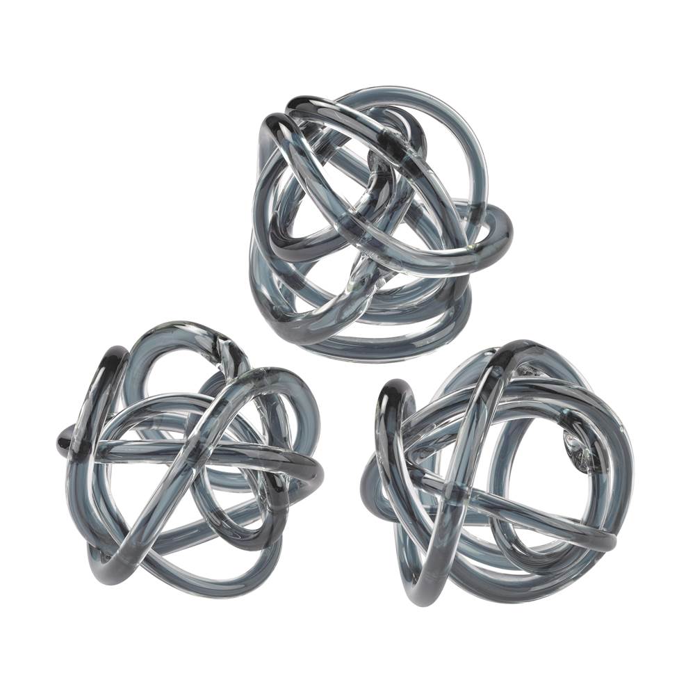 Elk Home Glass Knots - Set of 3 Gray
