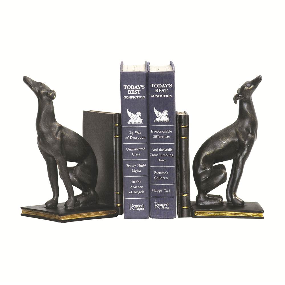 Elk Home Black Greyhound Bookends - Set of 2