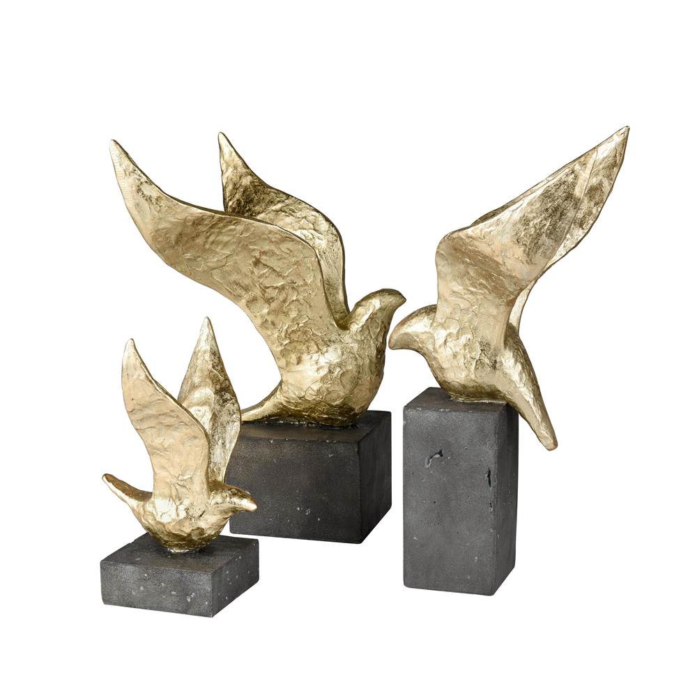 Elk Home Winged Bird Sculpture - Set of 3
