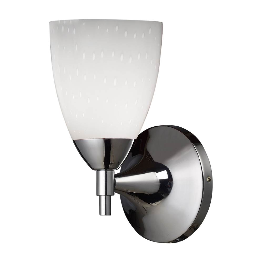 Elk Lighting Celina 1-Light Wall Lamp in Polished Chrome with Simple White Glass