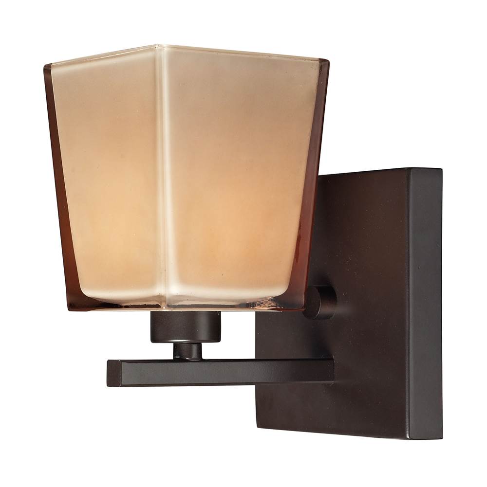 Elk Lighting Serenity 1-Light Vanity Lamp in Oiled Bronze With Amber Glass