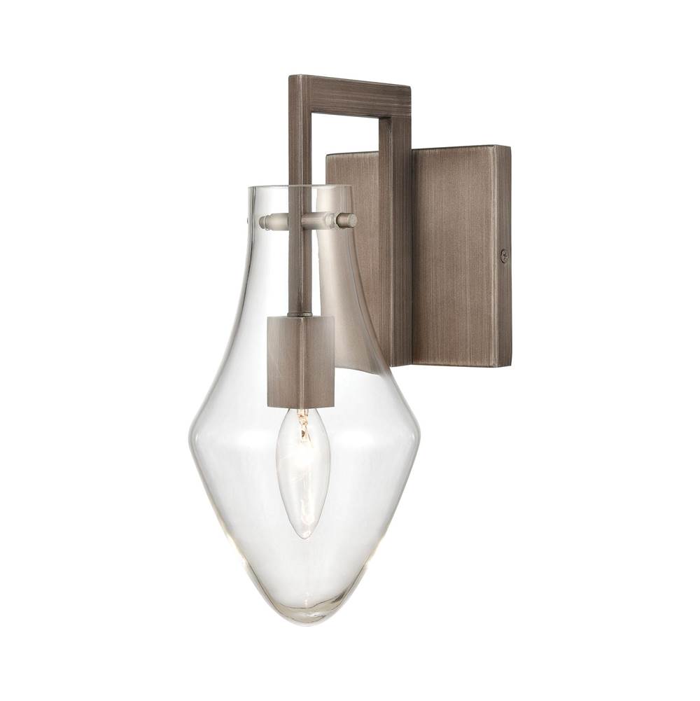 Elk Lighting Culmination 1-Light Vanity Light in Weathered Zinc With Clear Glass