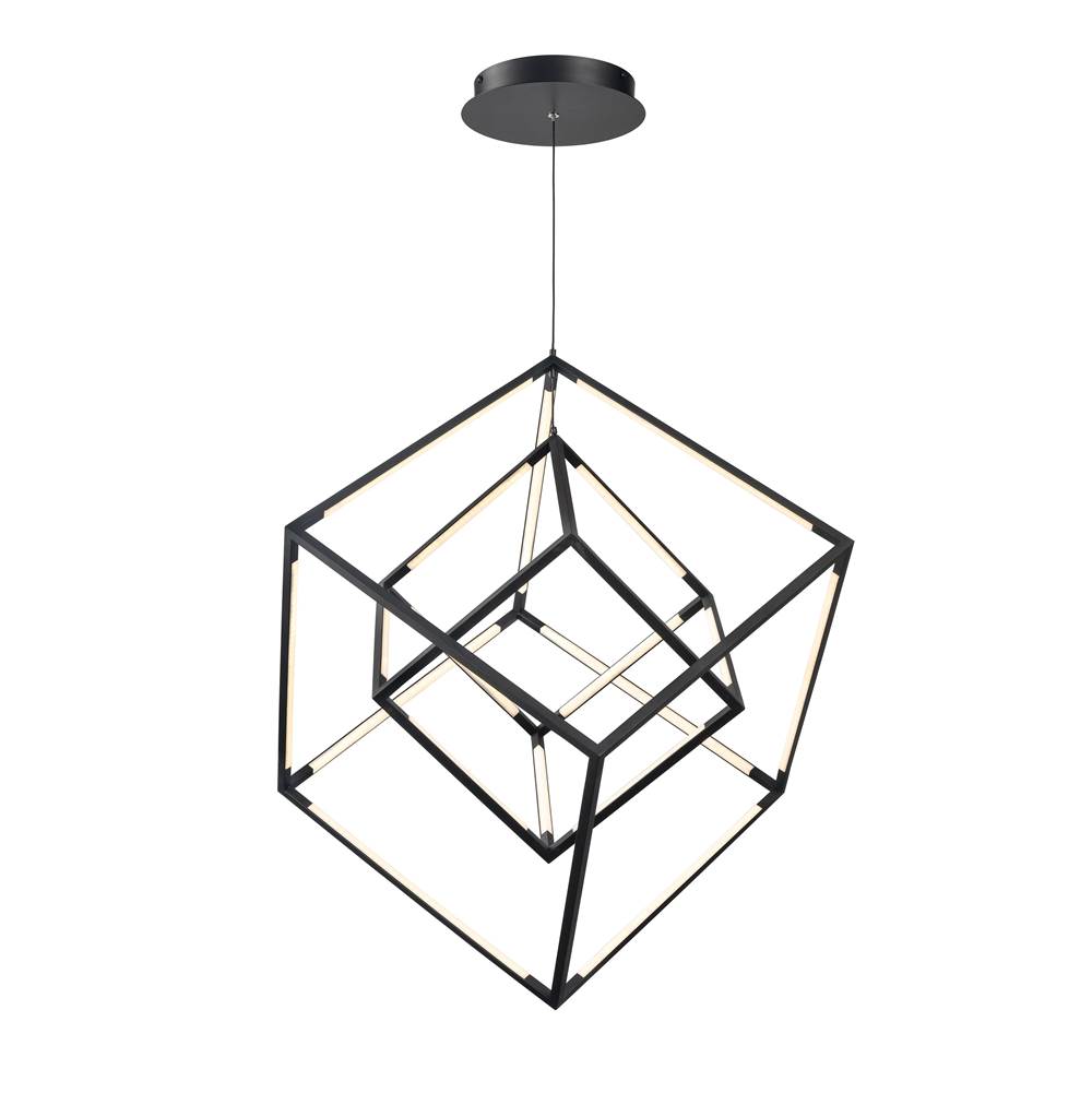 Elk Lighting Cube Squared 17.75'' WideLED Pendant - Matte Black
